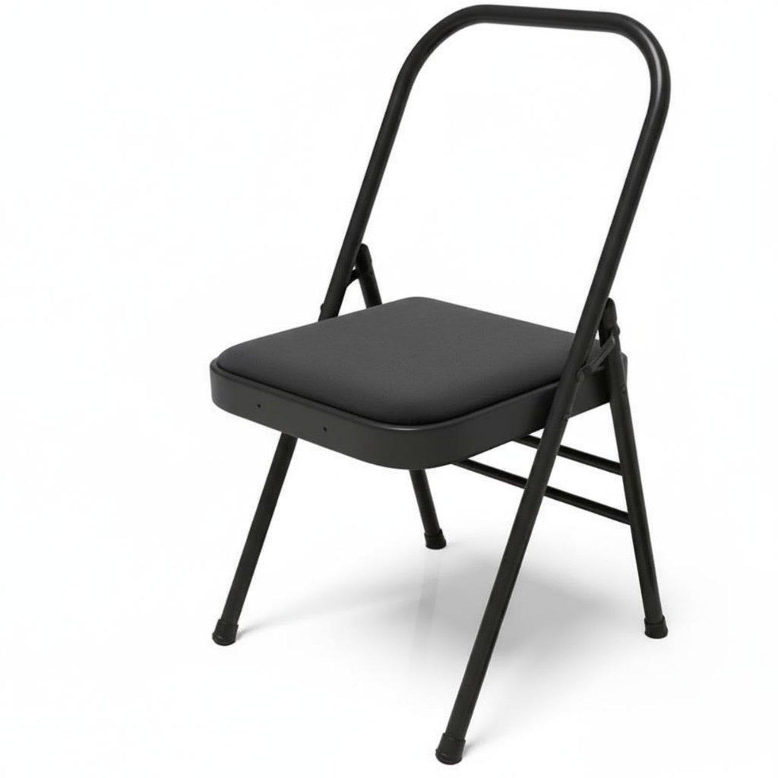 Alignment-Focused Practice Chair Multi-Functional Traditional Auxiliary Chair Supports Backbends Fitness Inversion Stool for Beginners, Seniors Cotton Linen Black-picture-31