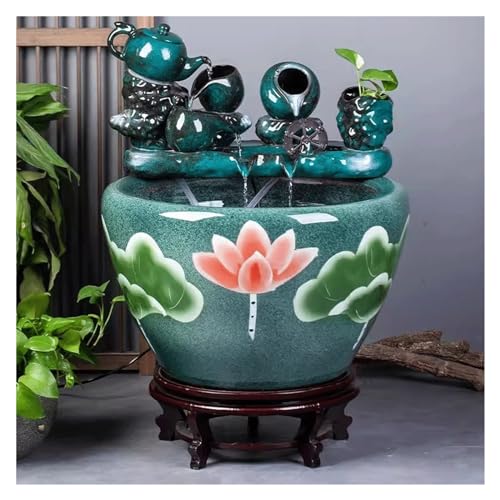 Acuario Tanque De Peces De Agua Que Fluye De Cerámica, Tanque De Peces De Circulación De Agua De Balcón, Sala De Estar De Oficina, Tanque De P Acuario Tanque De Peces De Agua Que Fluye De Cerámica, Tanque De Peces De Circulación De Agua De Balcón, Sala De Estar De Oficina, Tanque De P