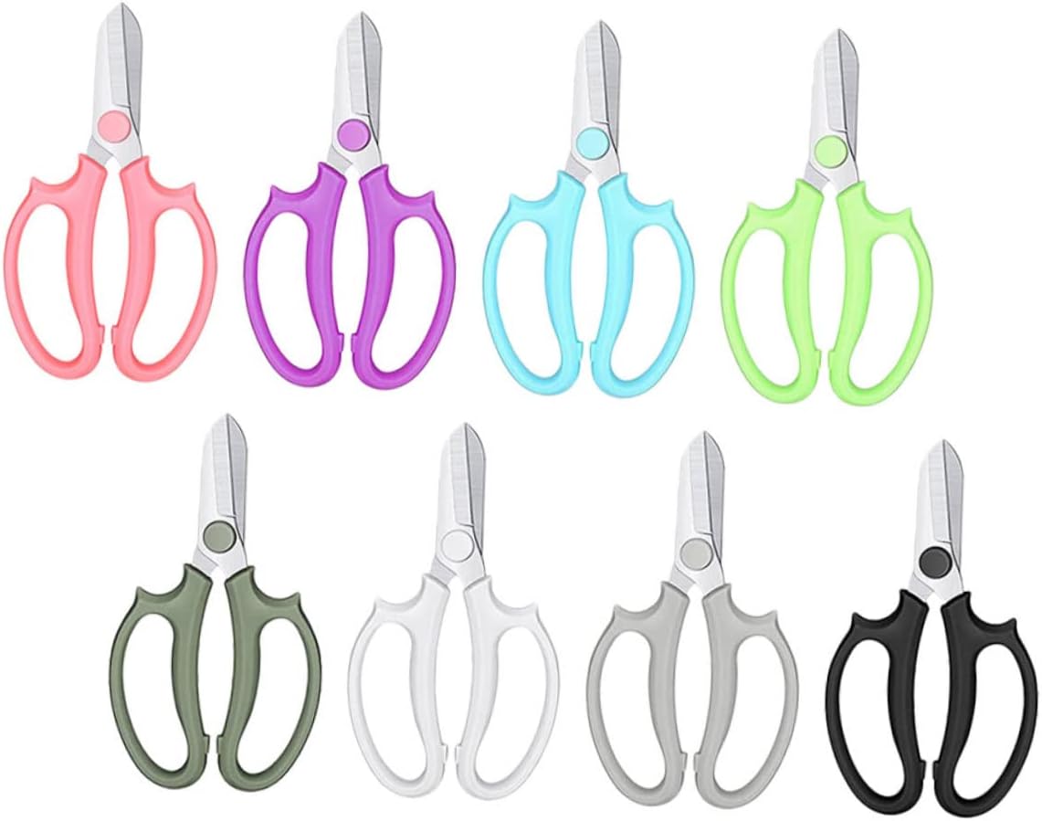 Sosoport 8pcs Flower Arrangement and Trimming Scissors for Gardening Ergonomic Design for Easy Use Orchards Florists and Plant Care