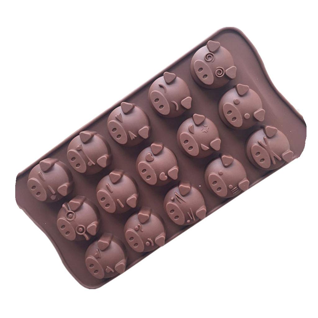 Nihenhao Coffee 15 Holes Funny Shaped Silicone Soap Candy Fondant Chocolate Mould