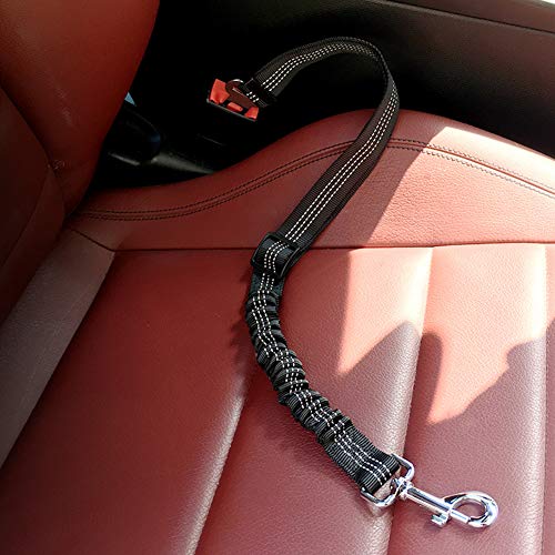 Thboxes Car Seat Belt Dog Leash Elastic Reflective Safety Traction Rope Black L