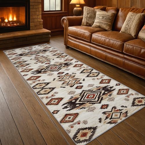 UIYIUI Native American Aztec Kitchen Runner Rug 4×7ft Southwestern Geometric