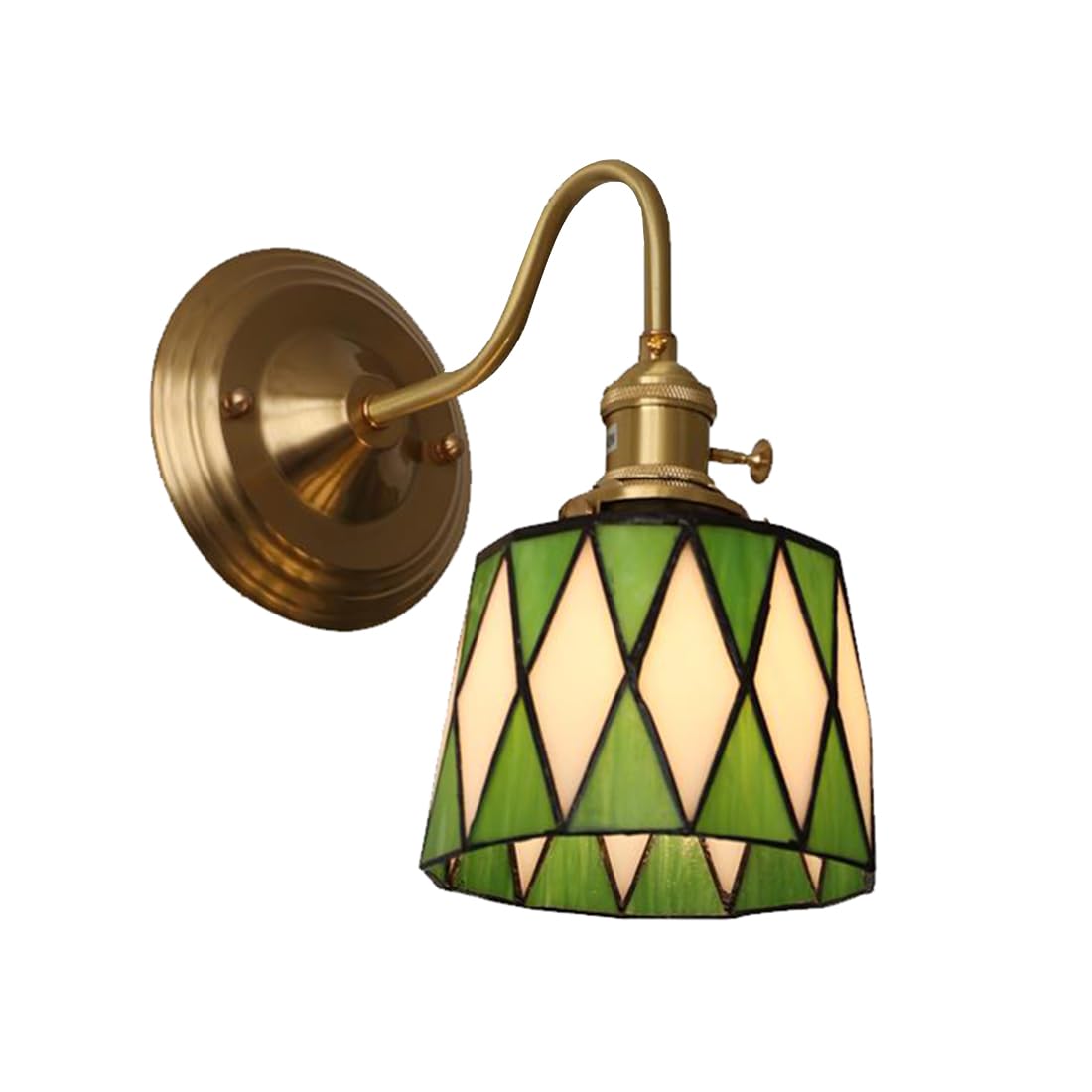 HUAYUSEDF Vintage Wall Lamp with Rotary Switch, Stained Glass Wall Lights Fixture E27 Base Mediterranean Wall Sconces Lighting for Bedroom Kitchen Island Corridor Living Room