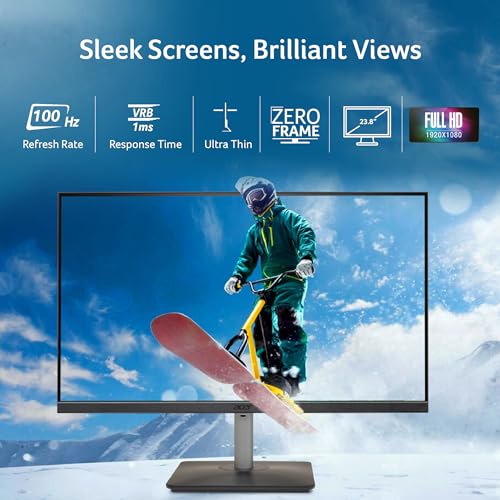 Acer RS242Y 23.8 Inch Full HD IPS Ultra-Thin (6.9mm) Backlit LED Monitor I Color Patterned Back Mood Light I Dual Glass Design, Sleek Metal Frame I... - Image 3