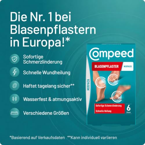 Compeed Blasenpflaster Mixpack Doppelpack – Hydrokolloid-Pflaster in verschiedenen Größen – gegen Blasen an Fersen… – Ansicht 3