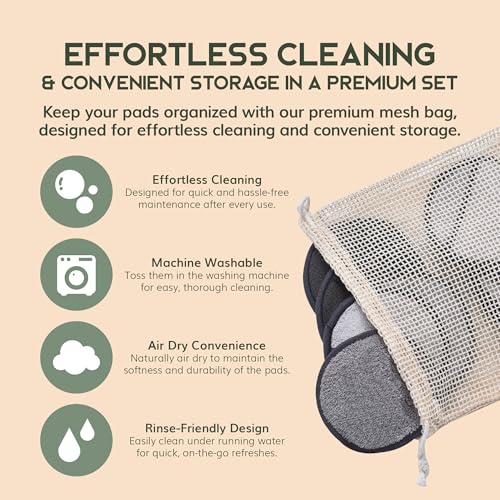 Premium 12-Pack Reusable Makeup Remover Pads with Holder - Image 5