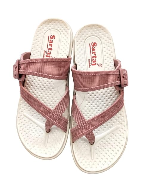 Gold Women's Flip-Flop Sandals, Pink Strappy-picture-37