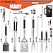 KESSER® Grillbesteck Set 37-teilig Grillzubehör aus rostfreiem Edelstahl Grillset mit Grillzange, Grillwender, 4in1 Grillspatel, Grillgabel, Grill-Spieß, Thermometer, Korkenzieher, Grillmatte & Tasche