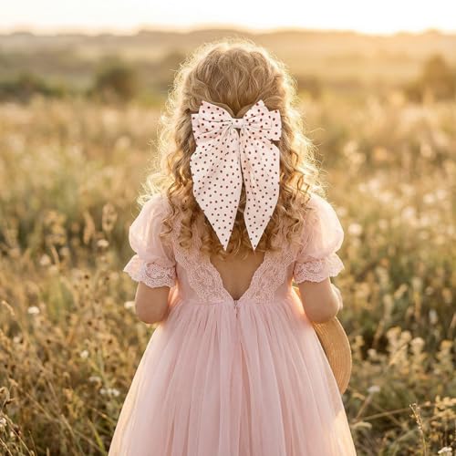 Ymapinc Pinzas para el pelo con lazo de fresa y cinta larga | Lazos metálicos adorables, accesorios elegantes para peinados de cola de caballo para mujeres y niñas miniatura 4