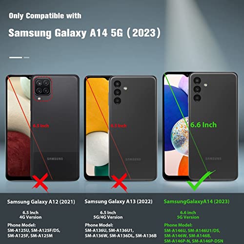 LeYi for Samsung Galaxy A14 5G Phone Case: Galaxy A14 5G Case with 2 PCS Tempered Glass Screen Protector, Slim & Anti-Scratch, Liquid Silicone Shockproof Cover for Samsung A14 5G Case (Black) by LeYi - Used condition - US$5.93