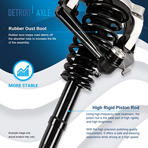Image of Detroit Axle - 8pc Front End Suspension Kit for Chrysler Sebring Cirrus Dodge Stratus Plymouth Breeze Struts w /Upper Control Arms w /Ball Joints Inner & Outer Tie Rods Sway Bar Links Replacement