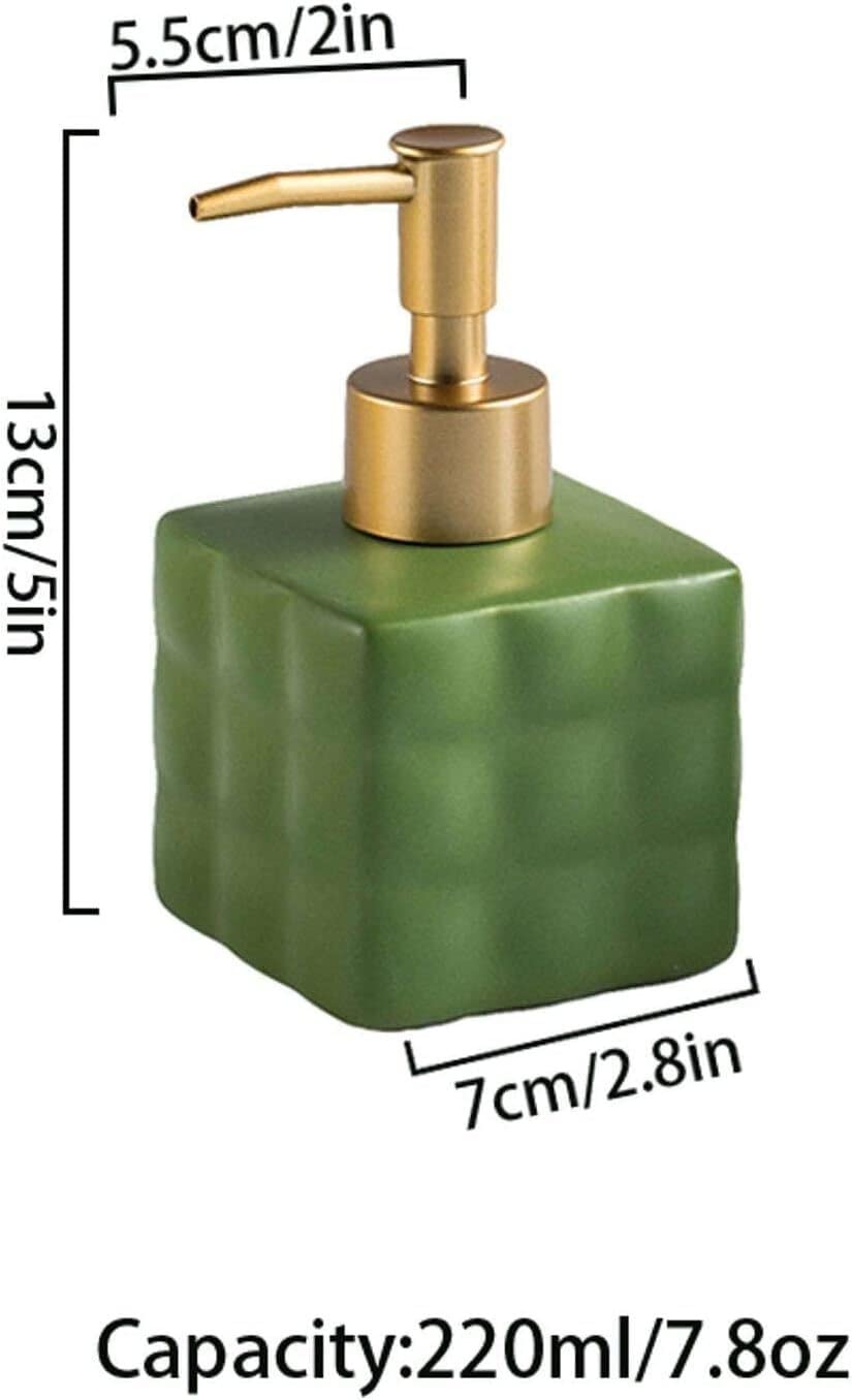 Dozownik mydła do rąk, Dozownik mydła w piance jednolitym kolorze, dozownik balsamu i szamponu do wielokrotnego napełniania z pustą pompką łazienki, 220 ml 7,8 uncji, 1 szt(Matte Green)