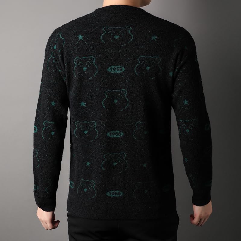 Men Autumn Winter Cartoon Bear Thick for Knit Clothing Jumpers Sweater Pullover Tops3