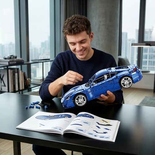 Image of Reobrix Sports Car Building Blocks Set for Adults, 1:8 Vehicle Racing Car Toy Model Building Kit for Adult, 11010, Creative Gifts for Adults 14+ (5480PCS)