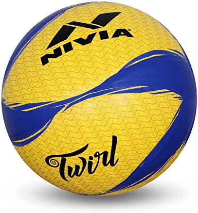 Nivia Twirl Volleyball, Size 4 (Yellow/Blue)