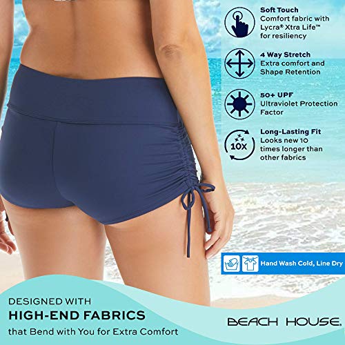 BEACH HOUSE Plus Size Blake Adjustable Side Tie Swim Short — Modest Swimsuit Bottom3