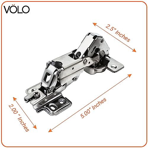Image of VOLO Kitchen Corner Concealed Hinge with Screws - Full Overlay Concealed Cabinet Hinge for Modern Kitchens, Smooth Operation, Easy Access, Maximize Storage Space