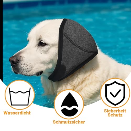 Ohrenschutz Hund, Hunde Ohrenschutz für Geräuschreduzierung für Laute Umgebungen, 45-60cm, Gehörschutz für Hunde beim Baden und Füttern