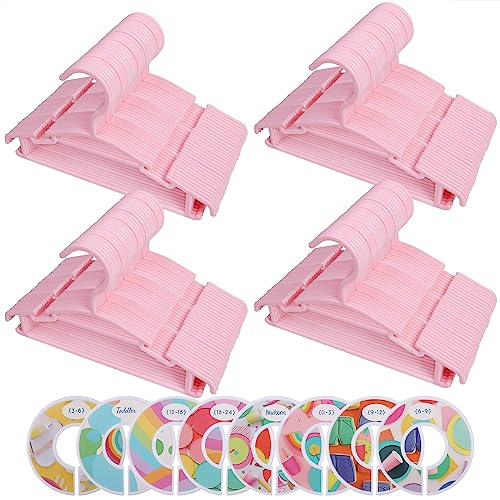 Image of GoodtoU Baby Hangers for Closet Kids Hangers Chlid Hangers Nursery Hangers Infant Hangers Pink 100 Pack