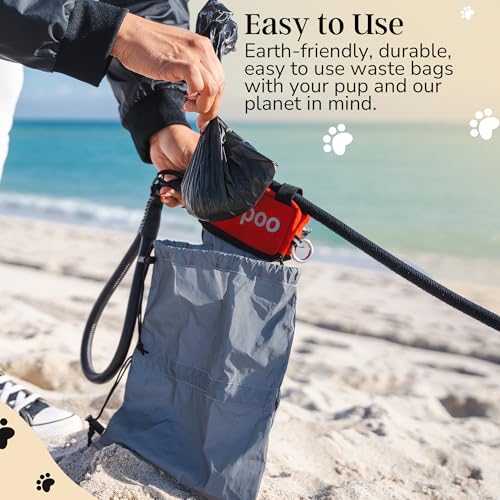 Image of Dog Poop Bags Rolls - 100% Leak Proof Biodegradable Poop Bags for Dogs - Fully Compostable Pet Waste Bags - Black Refill Rolls for Dogs /Pets Waste - Unscented - 200 Count