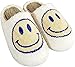 Retro-Smiley-Hausschuhe, Damen Herren Smiley-Gesicht Plüsch Flauschig, Retro-Smiley-Gesicht Weicher Plüsch Bequeme Warme Hausschuhe, rutschfeste Flache Winter-Hausschuhe, Niedlicher