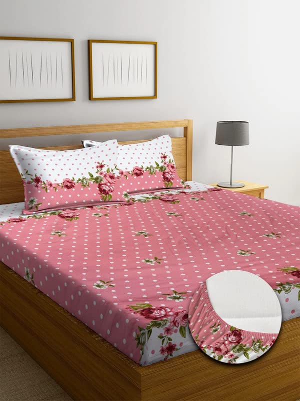 See full amazon price history chart for NEW LEAF Style Cotton Feel Glace Cotton Elastic Fitted Printed King Size Double Bed Bedsheet With 2 Pillow Cover (78"X72", Floral -Pink And White), 180 Tc NEW LEAF Style Cotton Feel Glace Cotton Elastic Fitted Printed King Size Double Bed Bedsheet With 2 Pillow Cover (78"X72", Floral -Pink And White), 180 Tc (B0C6Q8PL37) Amazon Price History, Amazon Price Tracker