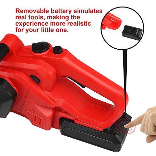 STEAM Life Kids Tool Set Electric Toy Chainsaw Costume - Kids Construction Toys Tools Costume Includes Kid's Hard Hat, Goggles, Battery Powered Chain Saw - Pretend Play Toy Tools for Boys and Girls