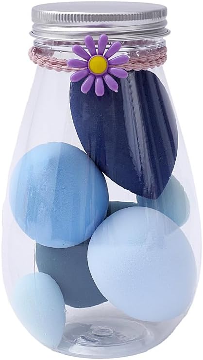 Makeup Sponge Set, 4 Large + 2 Small Foundation Blending Sponges in Travel Bottle, Soft Latex-Free Beauty Blenders for Liquid, Cream & Powder, Reusable Cosmetic Makeup Sponge Kit
