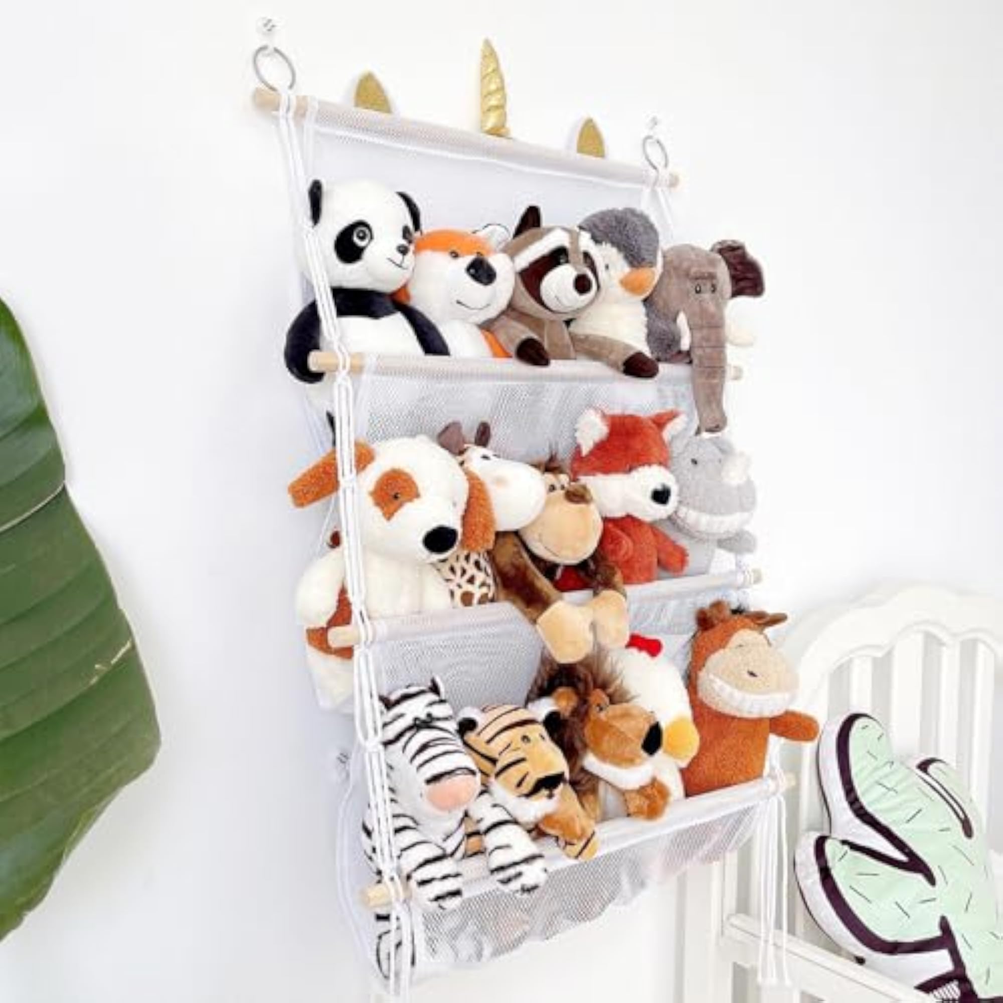 Wall Hanging Toy Organizer 3 Tier Plush Toy Storage Net