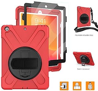 iPad 10.2 2019 Case with Screen Protector,TSQ Heavy Duty Hybrid Dropproof Silicone Rugged