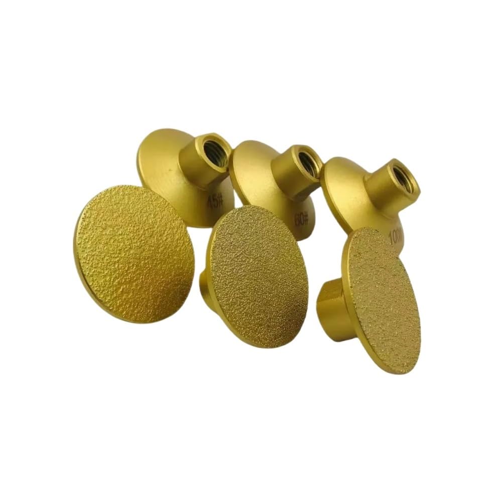 FRAOMHFW 2 Inch 5cm Diamond Brazed Flat Grinding Head Marble Stone Countertop Trimming Rough Grinding Disc Angle Grinder Abrasive Pad(1PCS M14-45Grit)
