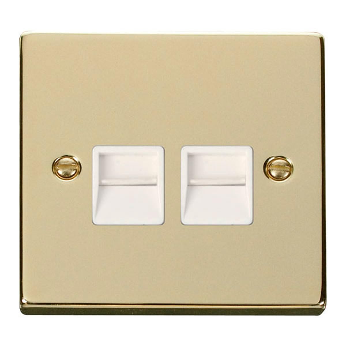 Click Polished Brass Master Telephone Twin Socket