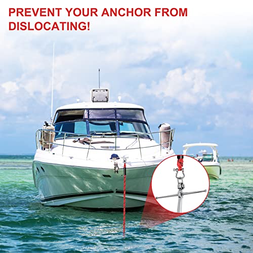 Bungee Anchor Dock Lines with Clip Boat Accessories for Anchoring Pontoon,Jet Ski,Extra with A Shackle Great Option for Docking SeaDoo,Yamaha WaveRunner,Kayak at Beach&Sandbar,7 Feet - Thumbnail 6