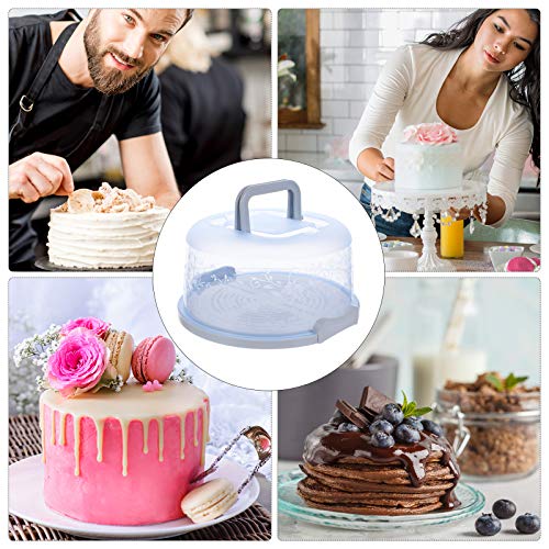 Upkoch 1Pc Buckle Round Cake Carrier With Handle Portable Handy Cupcake Holder Tray #TOP1