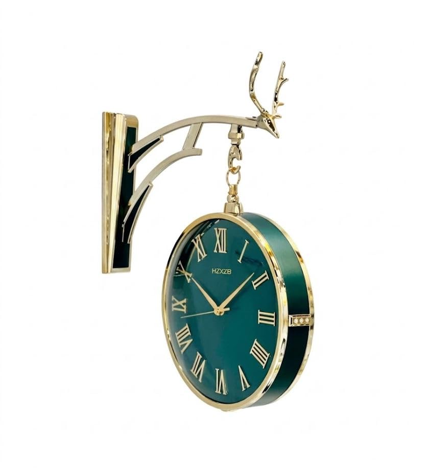Image of Double-Sided Clock, Wall Hanging,Wall Clock, Outdoor, Antique Double-Sided Clock,Store Clock, Shop, Cafe, Table Clock, Interior, West Coast (Clock)