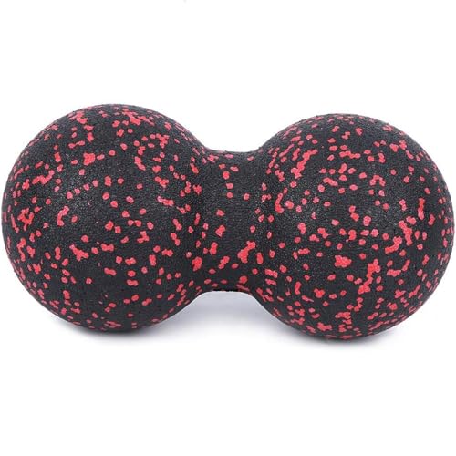 Natudeco Faszienball Massageball Yoga Doppelball Duoball Faszienrolle Peanut Massage Ball Doppelter Lacrosse-Massageball Erdnuss-Massage Ball für Sportler und Yoga-Enthusiasten (Rot)