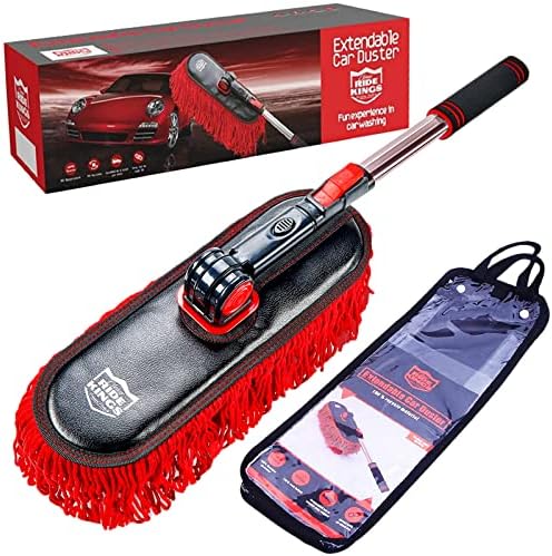 Car Duster Exterior Scratch Free,Soft Car Brush Kit for Car,Truck,SUV,RV and Motorcycle,Wax Cotton Hair,Car Dusters With Extendable Handle,Duster for car Cleaning,Dust Pollen Removing,No Lint…