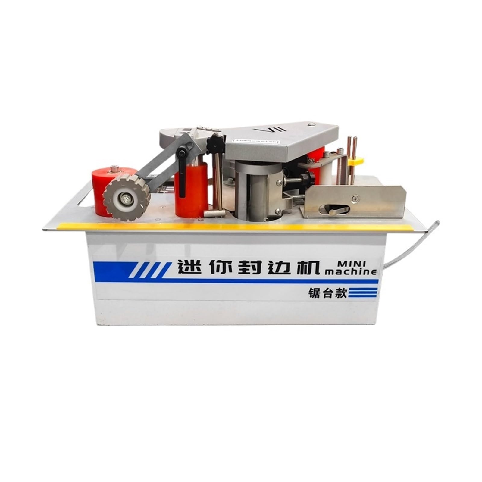 Desktop Woodworking Edge Banding Machine 1200W Automatic Belt Break Mode Double Side Gluing 2-6m/min Portable Bander Tools Speed and Efficiency Improvement(A Bander)