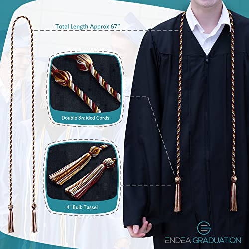 Image of Endea Graduation Single Honor Cord Three-Color (Red /Gold /White)