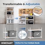 HOMEDANT 5 Tier Laminated White Boltless Metal Shelving Unit Adjustable Garage Storage Utility Rack Heavy Duty Shelves Organization Multipurpose Shelf Warehouse Pantry 28" W x 12.3" D x 59.5" H 1Pack - Image 3