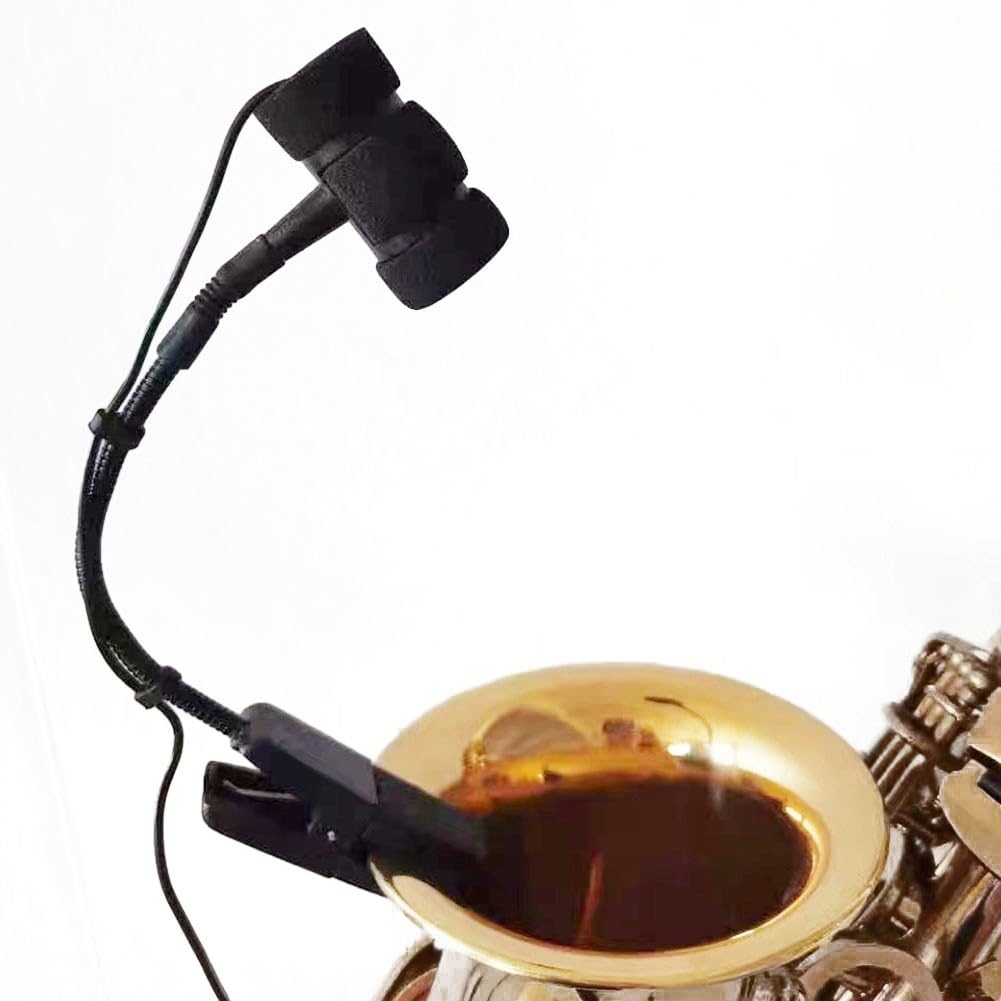 SPORTARC Portable 3 Pin 4 Pin Saxophone Microphone with Omnidirectional Cable, Clip Microphone for Saxophone Violin, Electric Guitar, A - Image 2