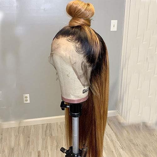 1B/27 Ombre Color Lace Front Wigs Human Hair for Black Women Bleached Knots Straight Brazilian Remy Hair Wigs With Baby Hairs Pre Plucked (14)