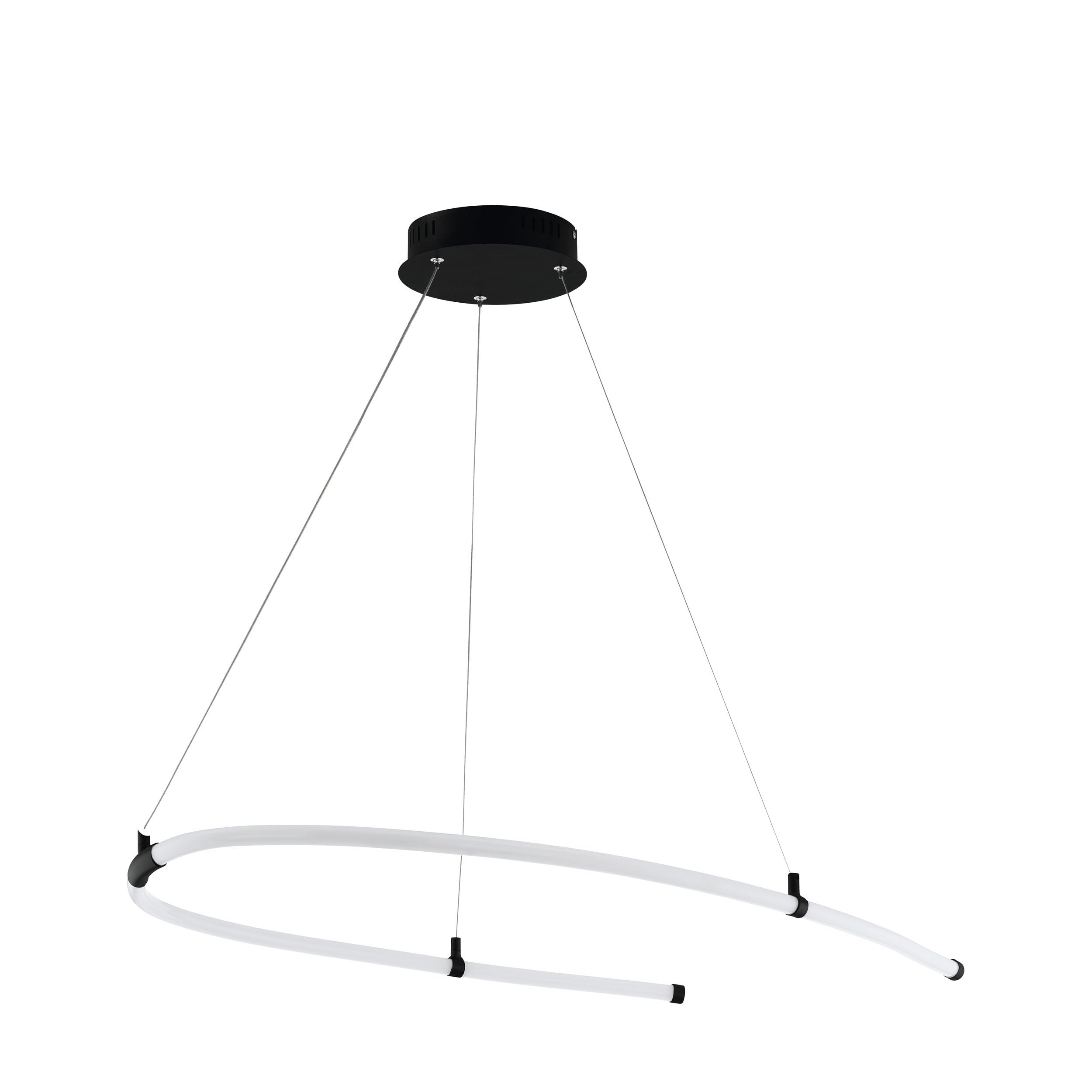 Eglo LED Lampada a sospensione Alamedilla, 1 fiamma, lampada a sospensione in acciaio e plastica, lampada da tavolo in nero e bianco, lampada da soggiorno sospesa, L 98 cm