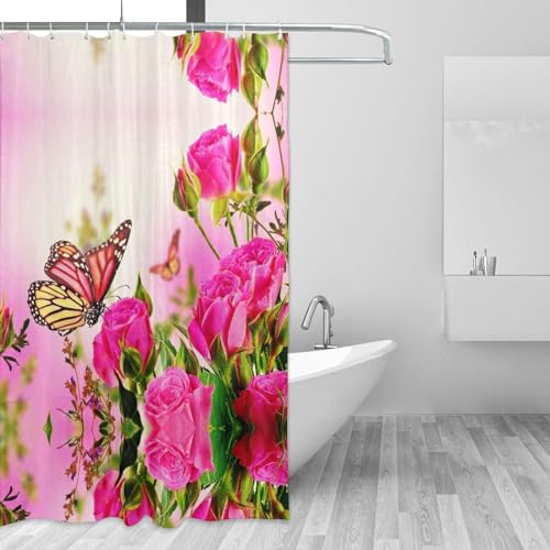 Rideau de douche imperméable anti-éclaboussures imprimé floral chic