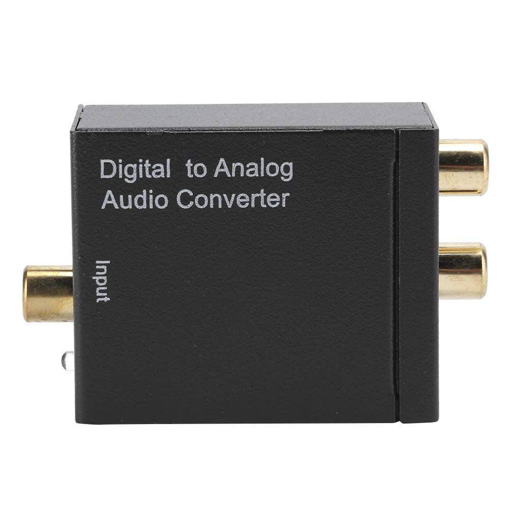 Digital to Analog Audio Converter, 96 KHz DAC Digital Optical Coax to Analog RCA Audio Converter Adapter, Toslink Optical to Audio Adapter with Fiber Cable