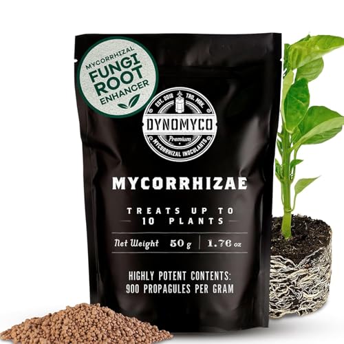 Mykorrhiza-Impfmittel von DYNOMYCO - Hochleistungsstämme - Konzentrierte Formel - Verbessert die Nährstoffaufnahme - Steigert den Pflanzenertrag (1.76 Oz/Up to 10 Plants)