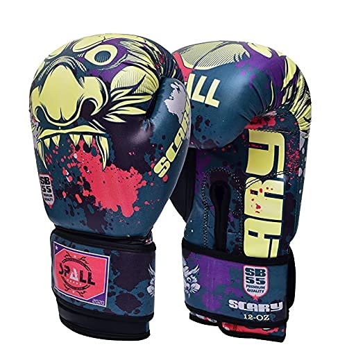 Boxing Gloves 6oz to 14oz Green Red Blue for Kickboxing MMA Fighting Muay Thai Punching Bag Sparring Sports Indoor and Outdoor Training for Men and Women By SPALL