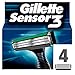 Gillette Sensor 3 Riservare Rasoio Compatible con Il Rasoio Sensor Excel, 4 Pezzi
