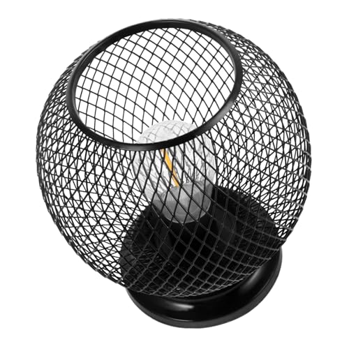 Tofficu Luz de noche lámpara alimentada por batería con baterías industrial lampara escritorio flexo escritorio luz nocturna portátil lámpara de escritorio hierro forjado Negro