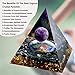 Orgone Pyramid - Positive Energy Source for Meditation, Stress Relief, Wealth Attraction | Crystal Pyramid Orgonite with Protection Crystals | Ideal Energy Generator & Stylish Room Decor